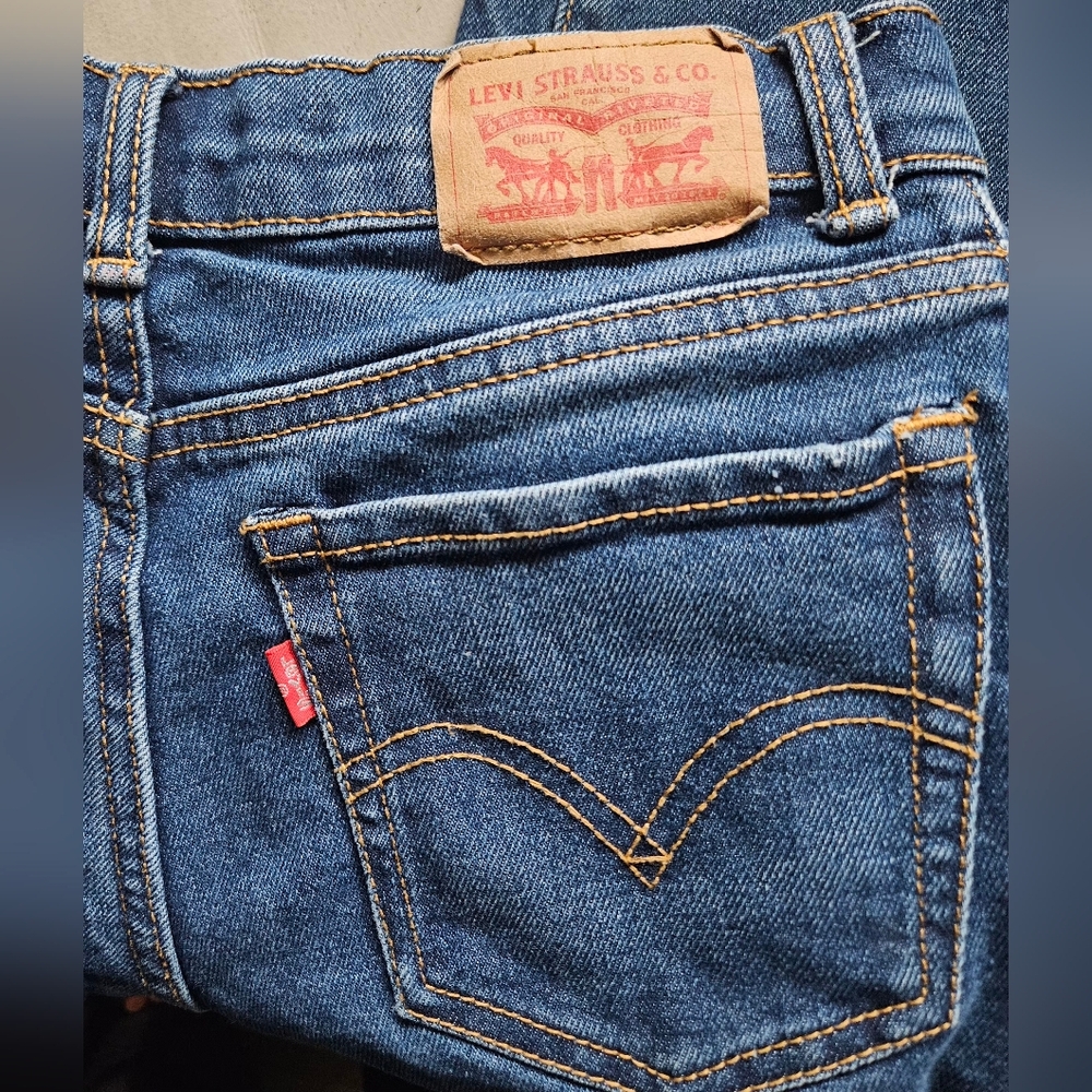 💙💜Levi's 726 Flare Jeans Teenagers size 14 Blue Denim flowers design🩷‎ - Picture 4 of 9